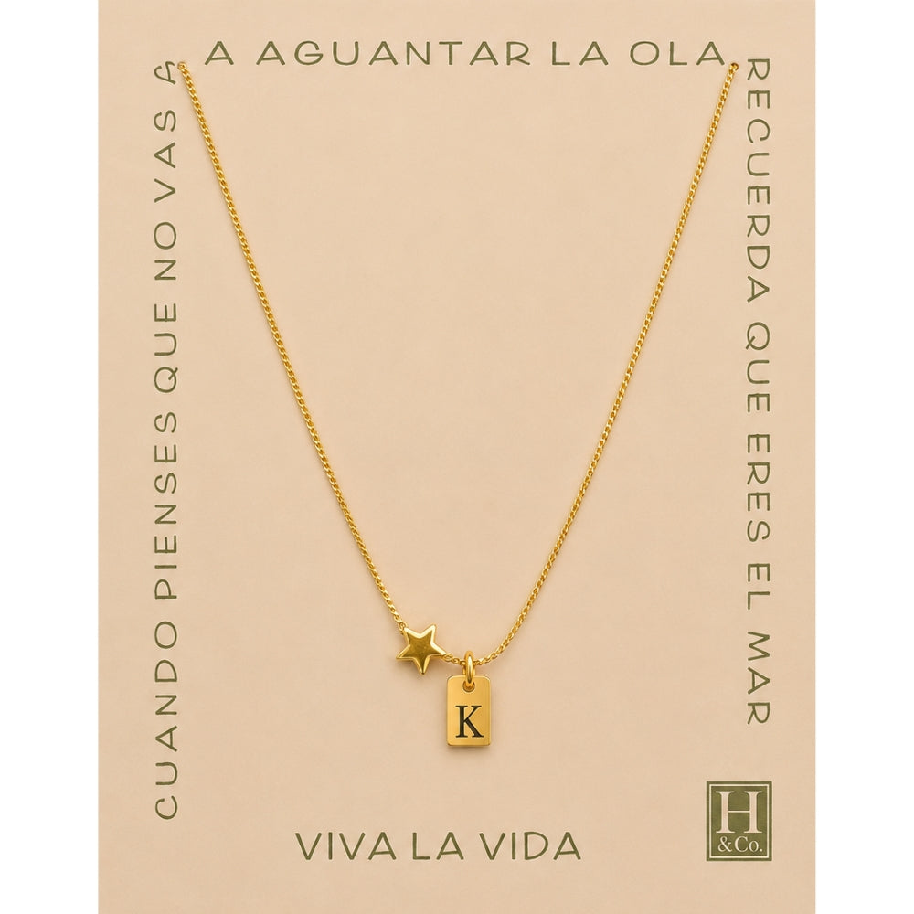 H&Co Collar de Cadena Plaquita Inicial K