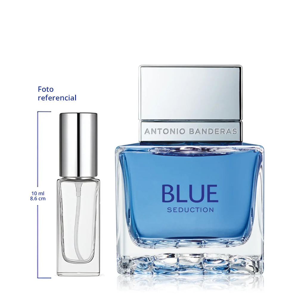 Antonio Banderas Blue Seduction Decant Travel Size 5ml y 10ml de 75 a 150 Sprays Aprox Eau De Toilette For Men