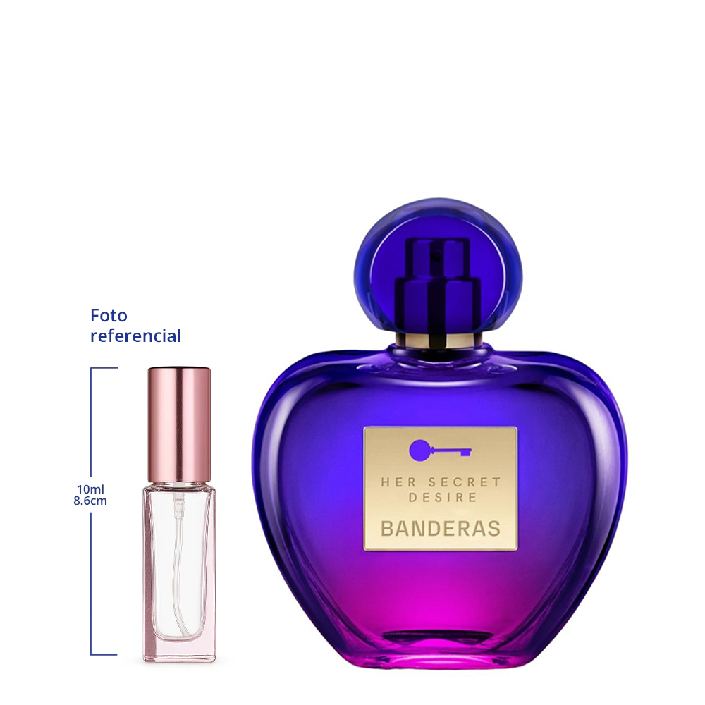 Antonio Banderas Her Secret Desire Decant Travel Size 5ml y 10ml de 75 a 150 Sprays Aprox Eau De Toilette For Woman