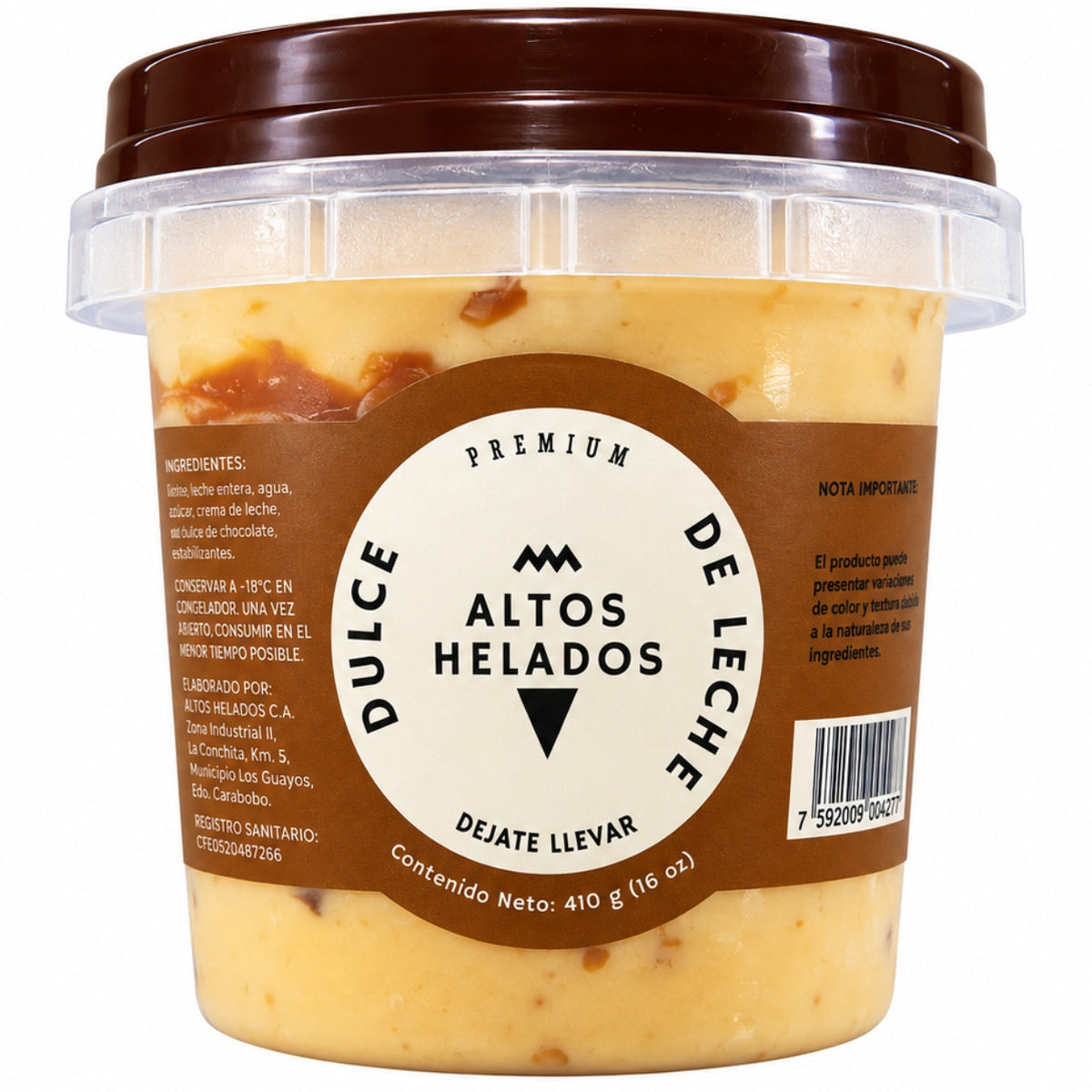 Altos Helados Sabor Dulce de Leche 16oz