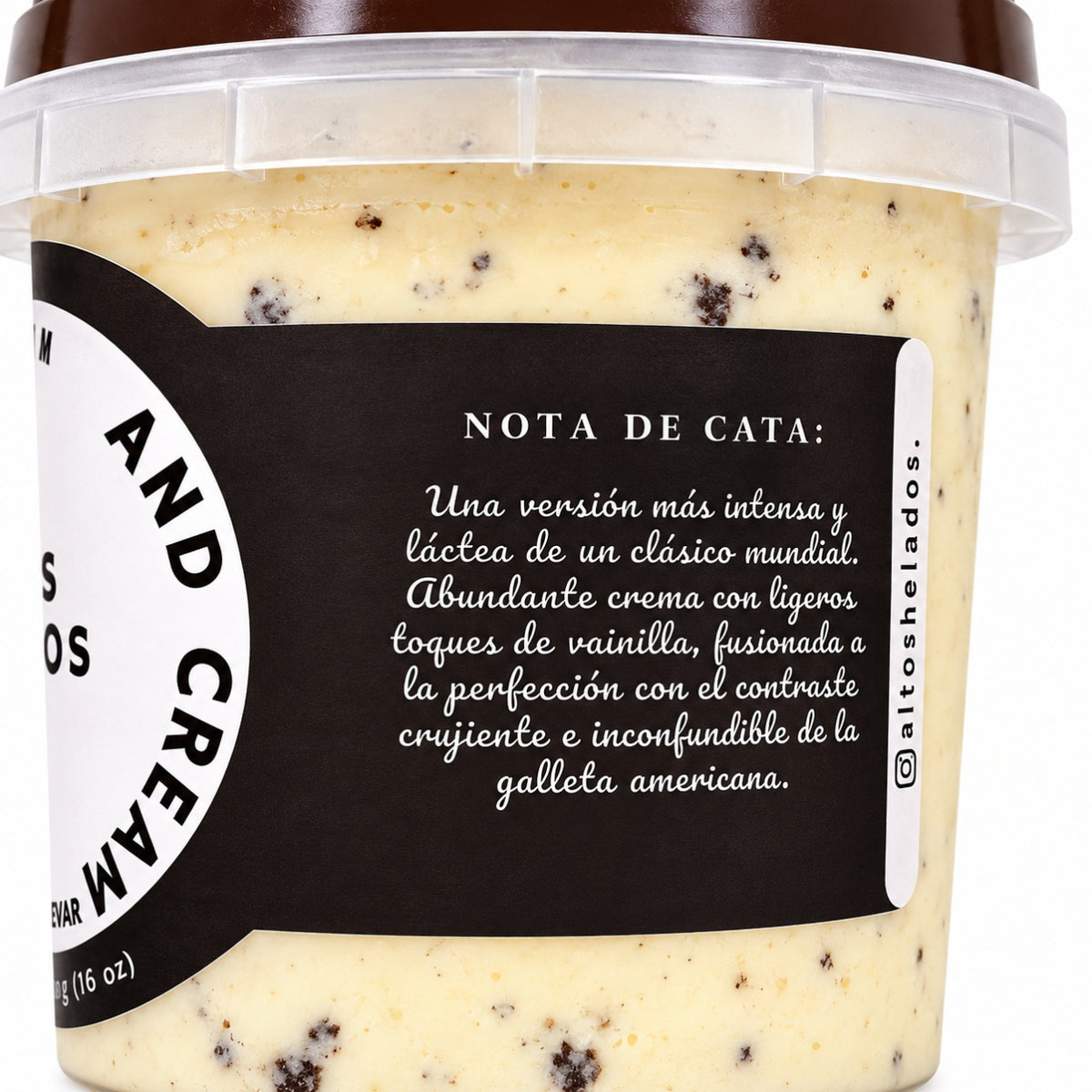 Altos Helados Sabor Cookies and Cream 16oz