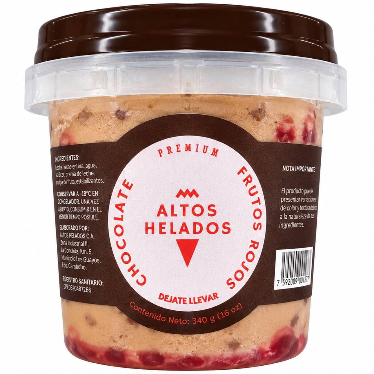 Altos Helados Sabor Chocolate Frutos Rojos 16oz