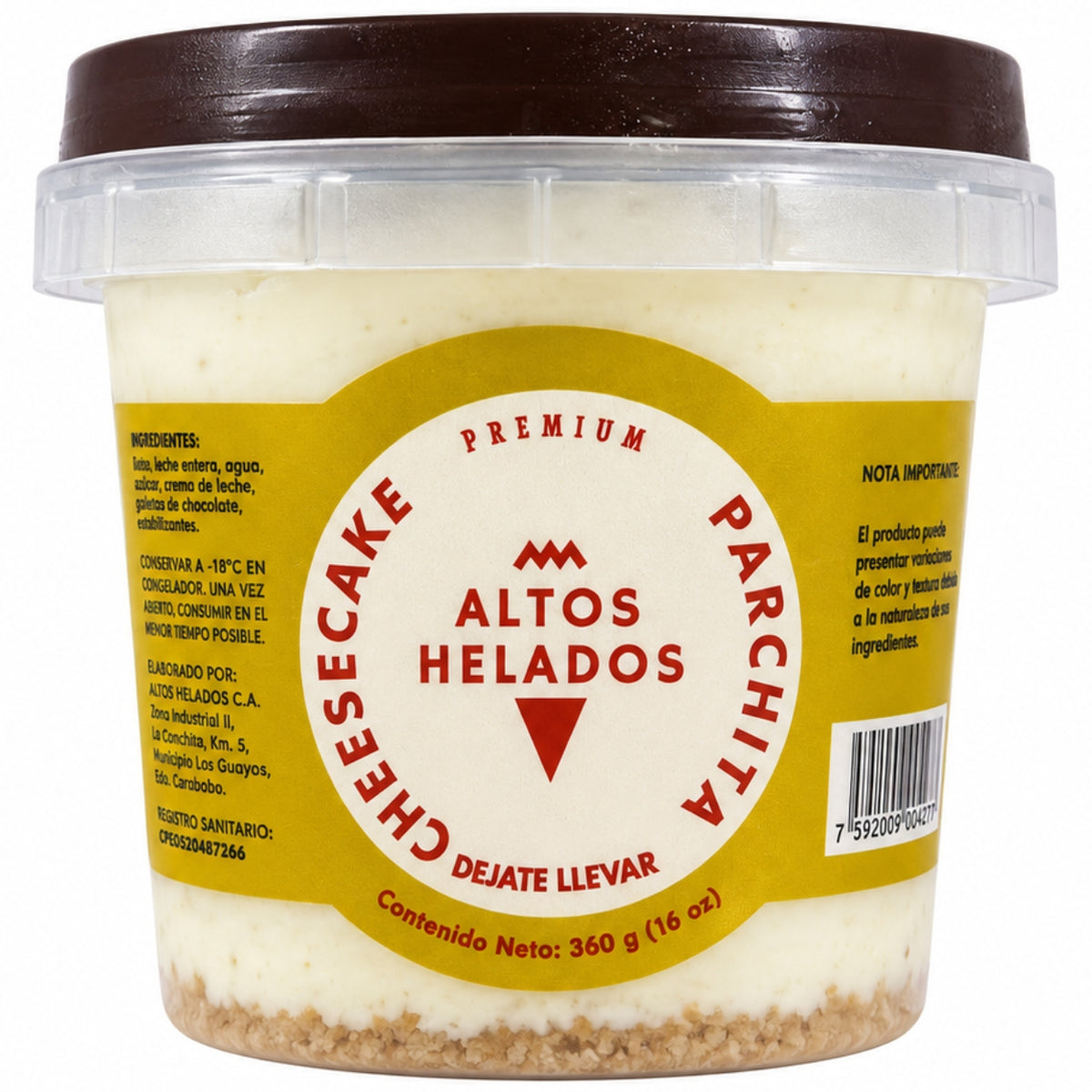 Altos Helados Sabor Cheesecake de Parchita 16oz