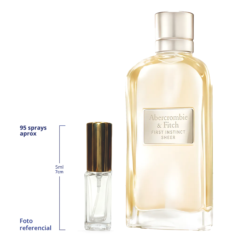 Abercrombie & Fitch First Instict Sheer Decant Travel Size 5ml y 10ml de 95 a 150 Sprays Aprox Eau Parfum For Woman