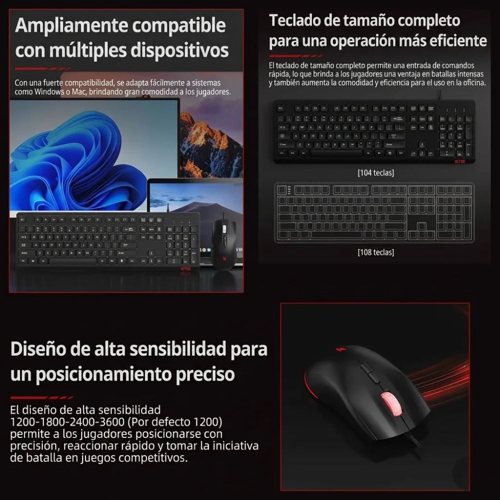 Acer Combo Teclado + Mouse OCC311 Color Negro