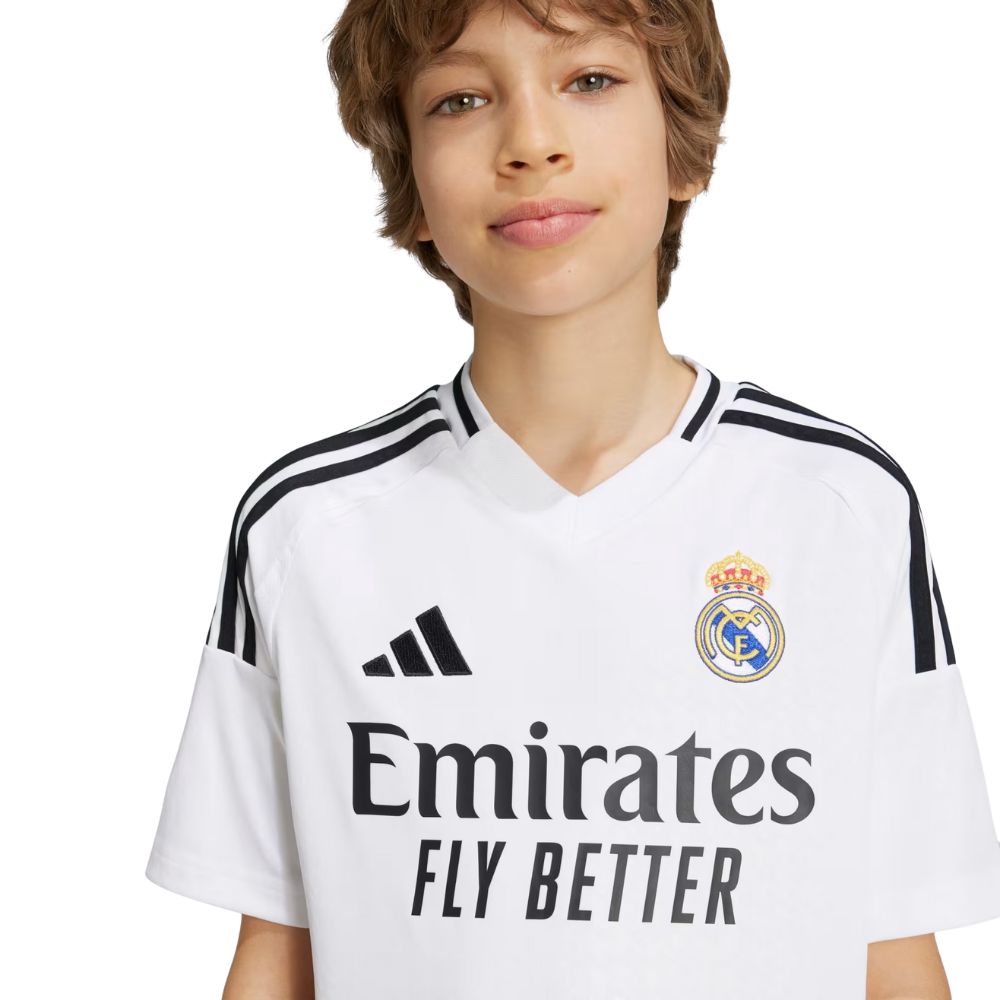 Adidas Camiseta Uniforme Local Real Madrid 24/25 White Para Niños
