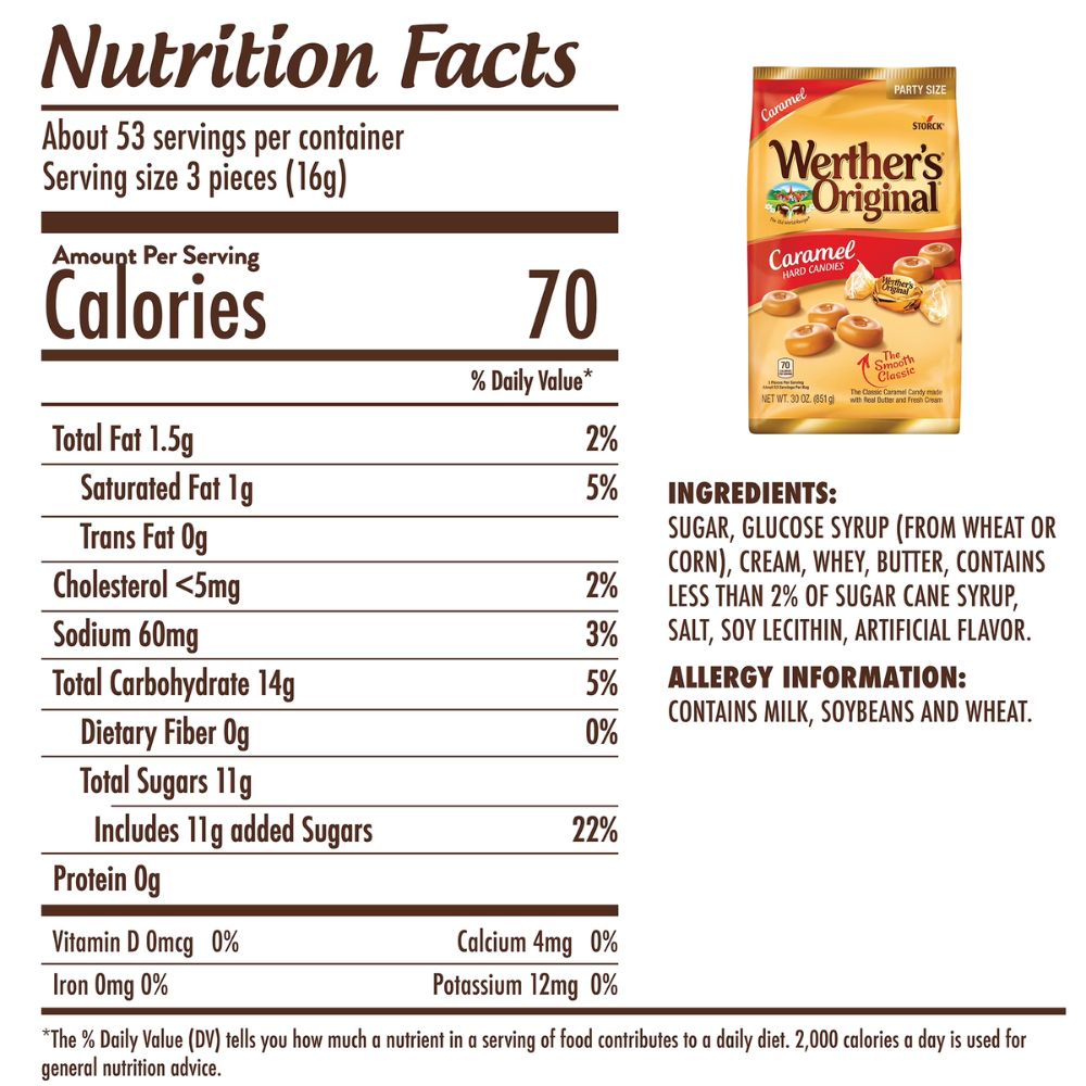 Werther's Original Caramel Hard Candies 851gr