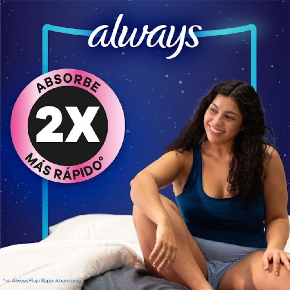 Always Toallas Nocturna Ultra Suave Flujo Abundante 16 Und