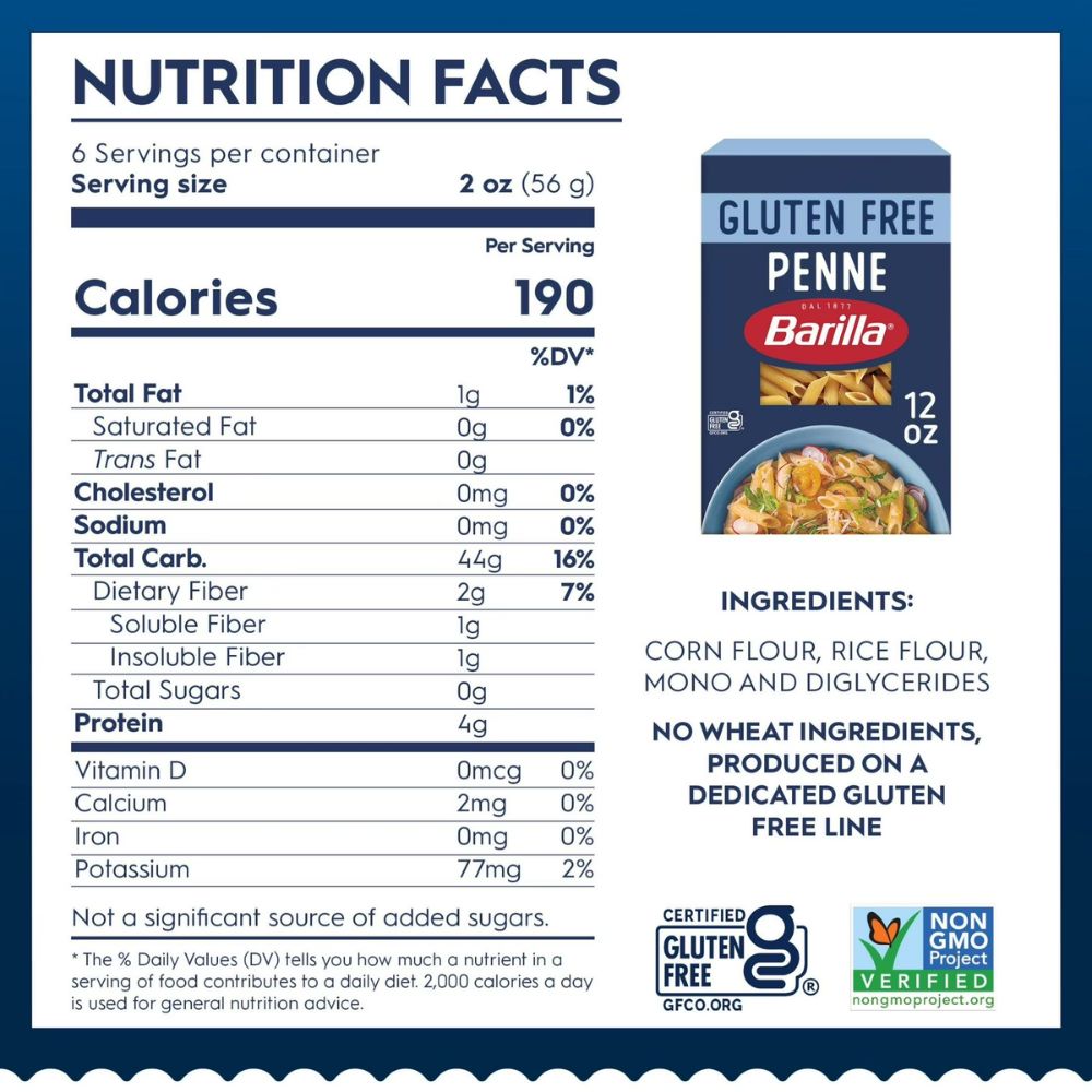 Pasta Barilla Penne Gluten Free 340 gr