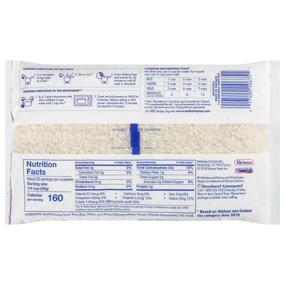 Arroz Blanco Mahatma Extra Long Grain 907 gr