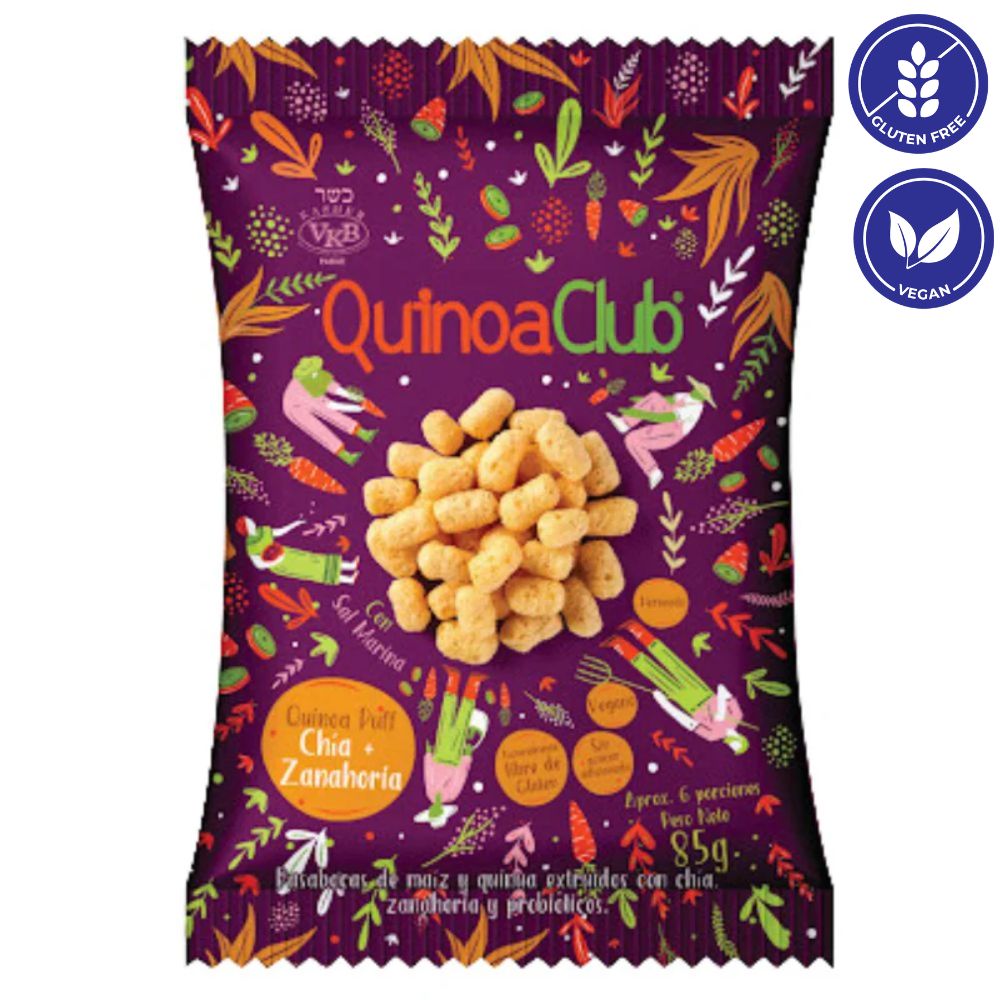 Snack QuinoaClub Chia y Zanahoria Sin Gluten 85grs