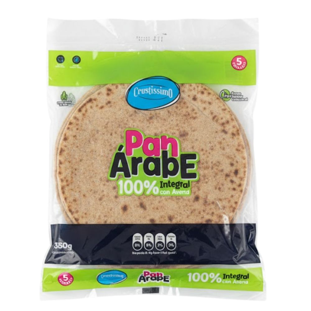 Pan Arabe Integral Con Avena 5 Und