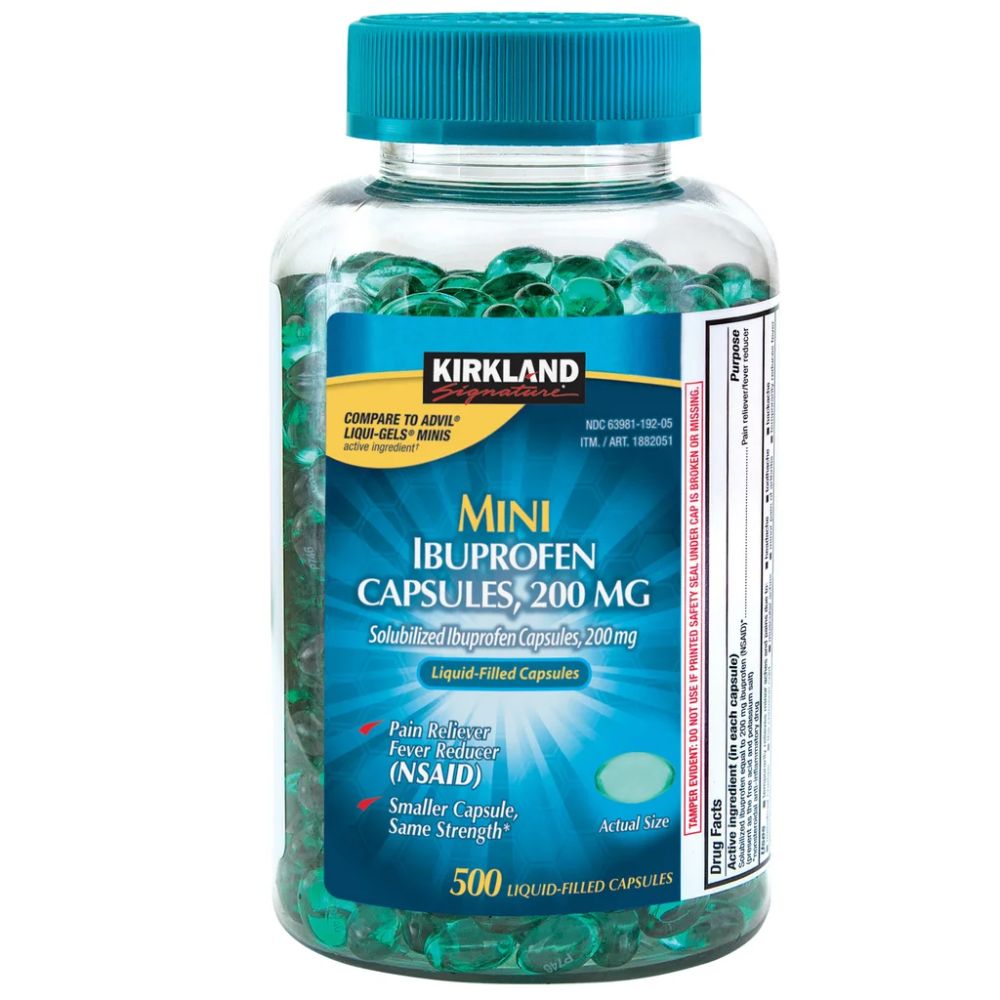 Kirkland Mini Ibuprofeno 200mg Liquid Filled 500 Capsules