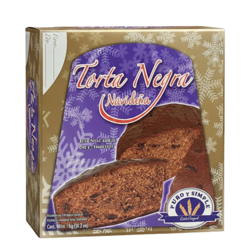 Torta Negra Navideña Puro y Simple 800g