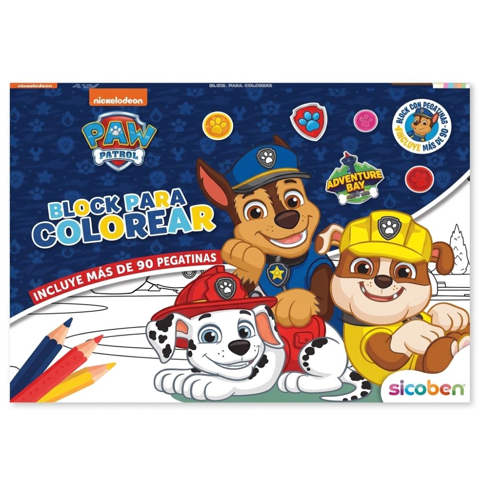 Paw Patrol Libro Para Colorear Con Stickers Para Niños