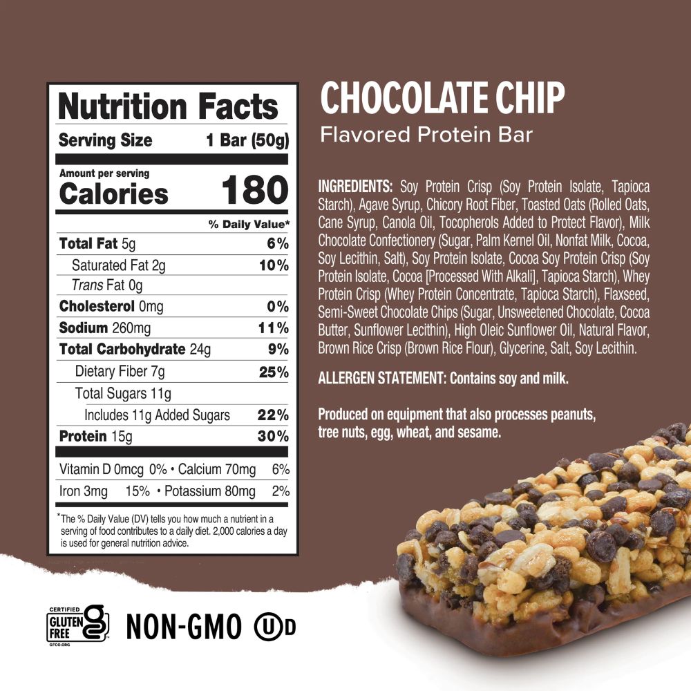 Ready Clean Barra Chocolate Chip Protein Bar 50g