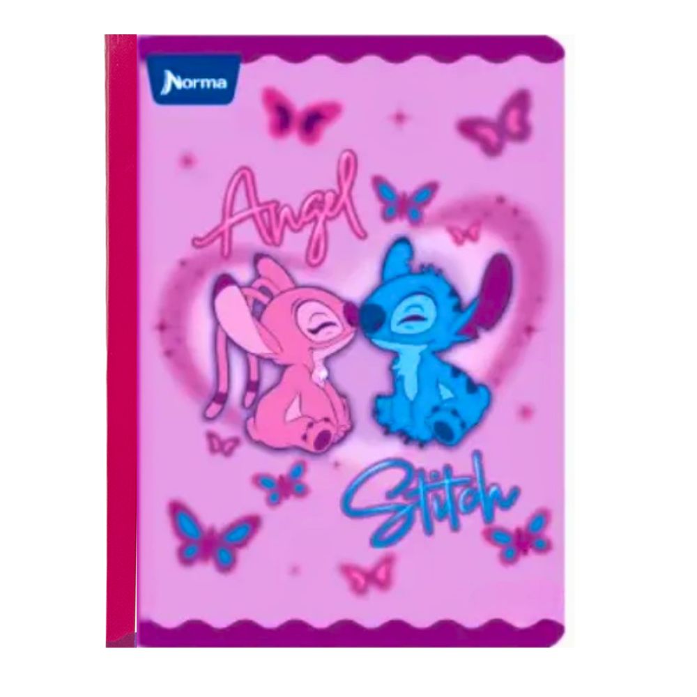 Norma Cuaderno Cuadriculado Cosido 100 hojas Con Stickers Diseño Angel & Stitch