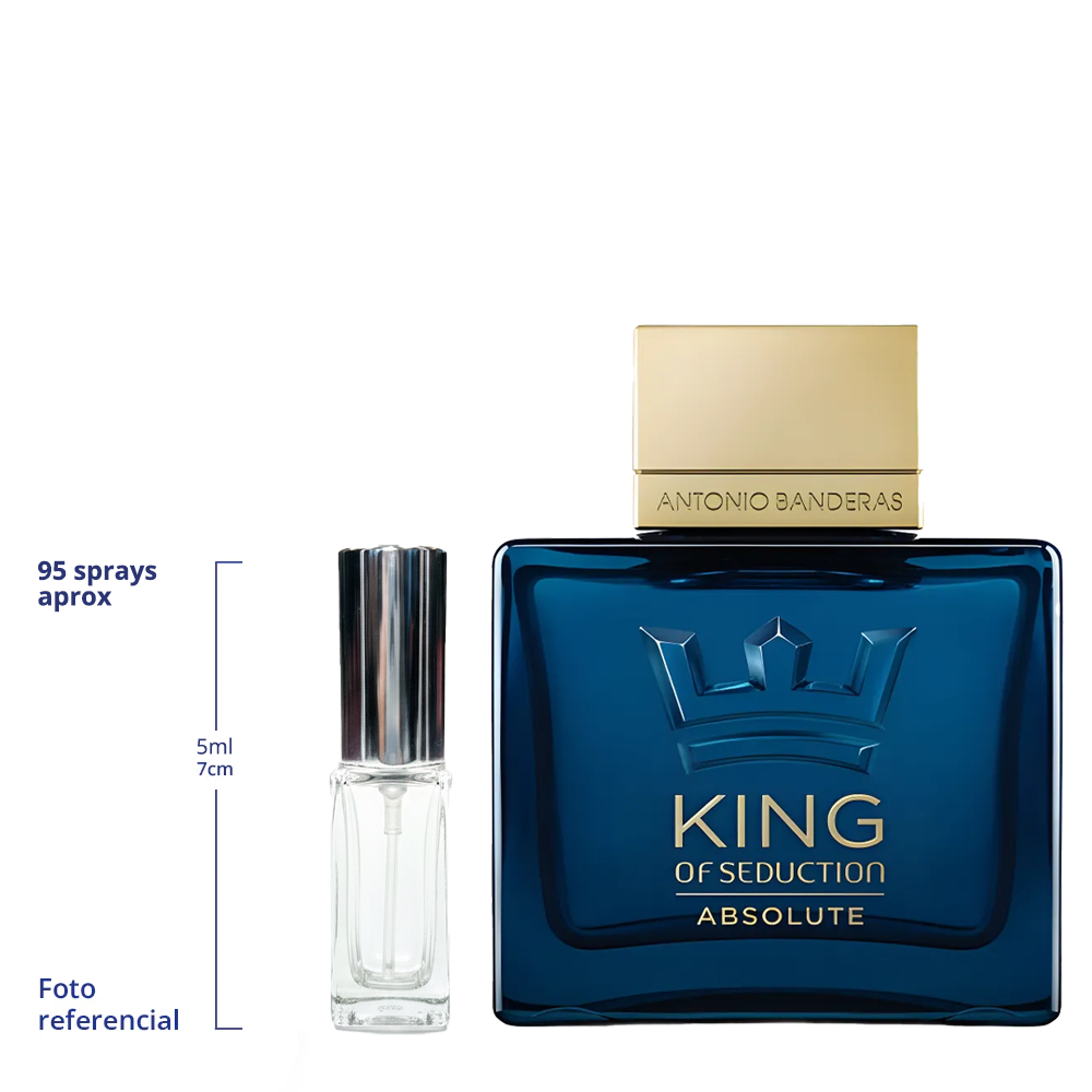Antonio Banderas King of Seduction Absolute Decant Travel Size 5ml y 10ml de 75 a 150 Sprays Aprox Eau De Toilette For Men