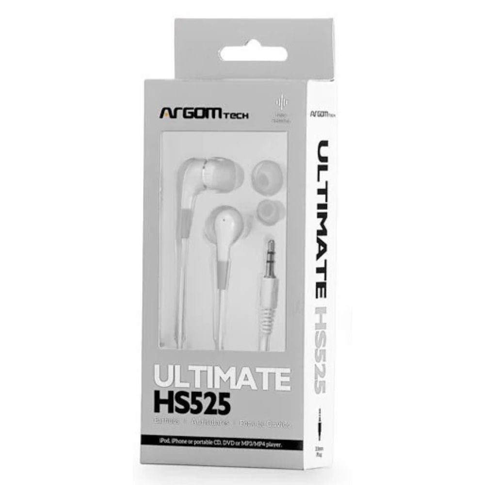 Argom Tech Audifonos Auriculares Ultimate HS525 Blanco Con Reduccion de Ruido