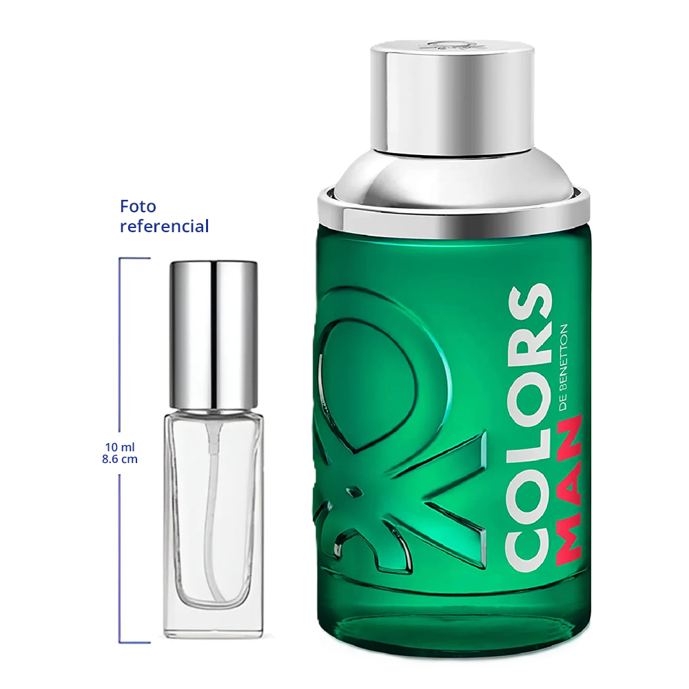 Benetton Colors Man Green Decant Travel Size 5ml y 10ml de 95 a 150 Sprays Aprox Eau de Toilette For Men