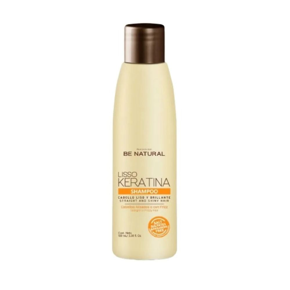 Be Natural Lisso Kertina Shampoo Cabello Liso y Brillante 100ml