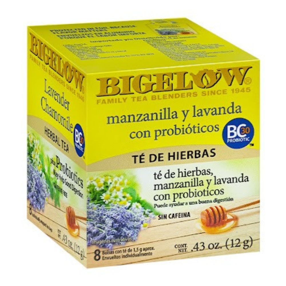 Bigelow Té Manzanilla Y Lavanda Con Probióticos 8 Und 12gr