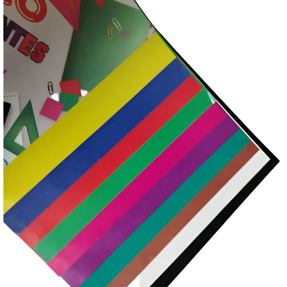 Block De Papel Lustrillo Colores Diferentes 10 Und 21x30cm