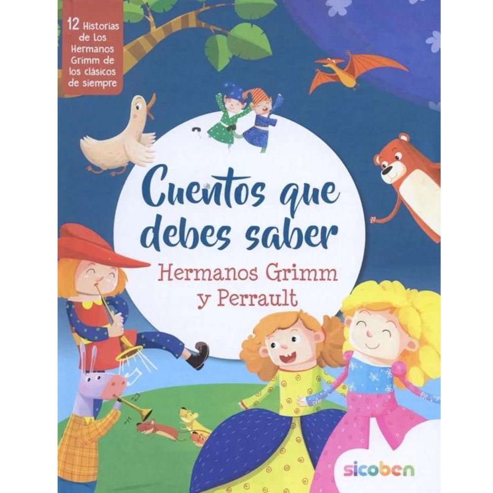 Libro De Lectura Cuentos Que Debes Saber 12 Historias de los Hermanos Grimm Y Perrault 24 pag