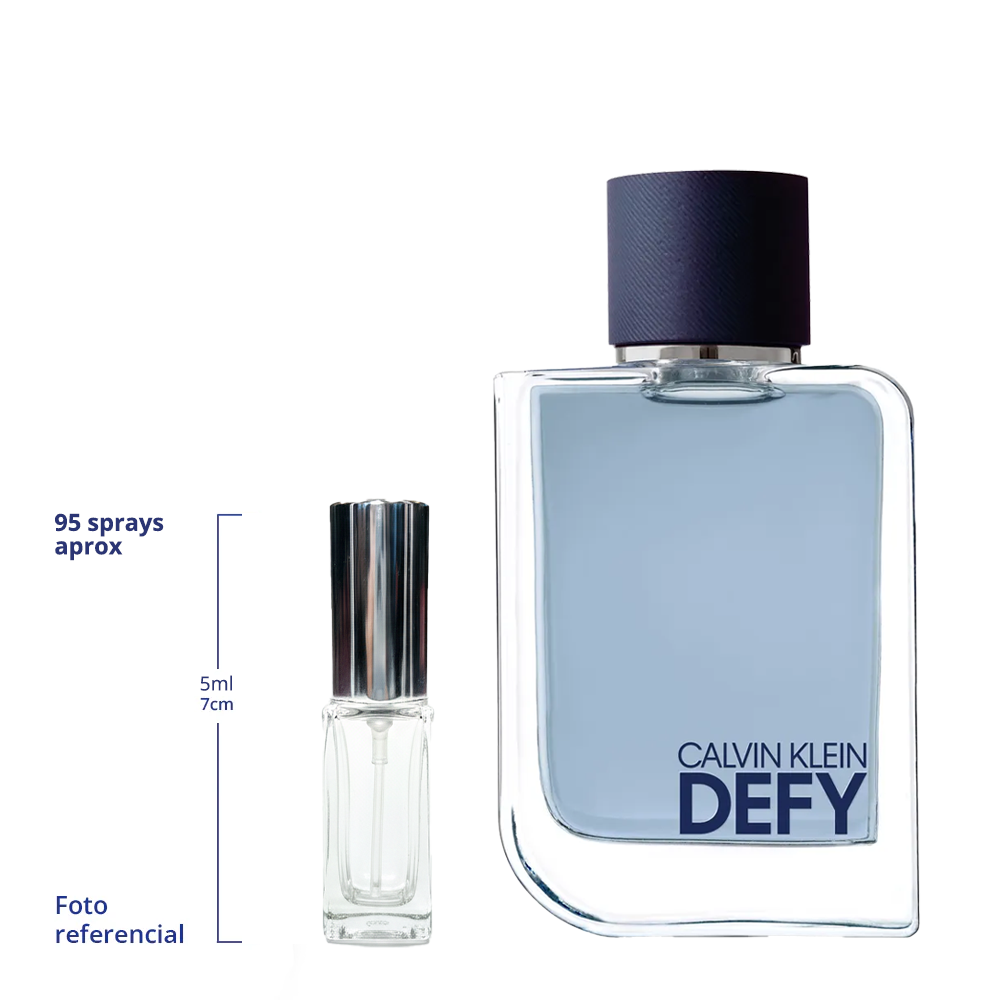 Calvin Klein Defy Decant Travel Size 5ml y 10ml de 95 a 150 Sprays Aprox Eau De Toilette For Men