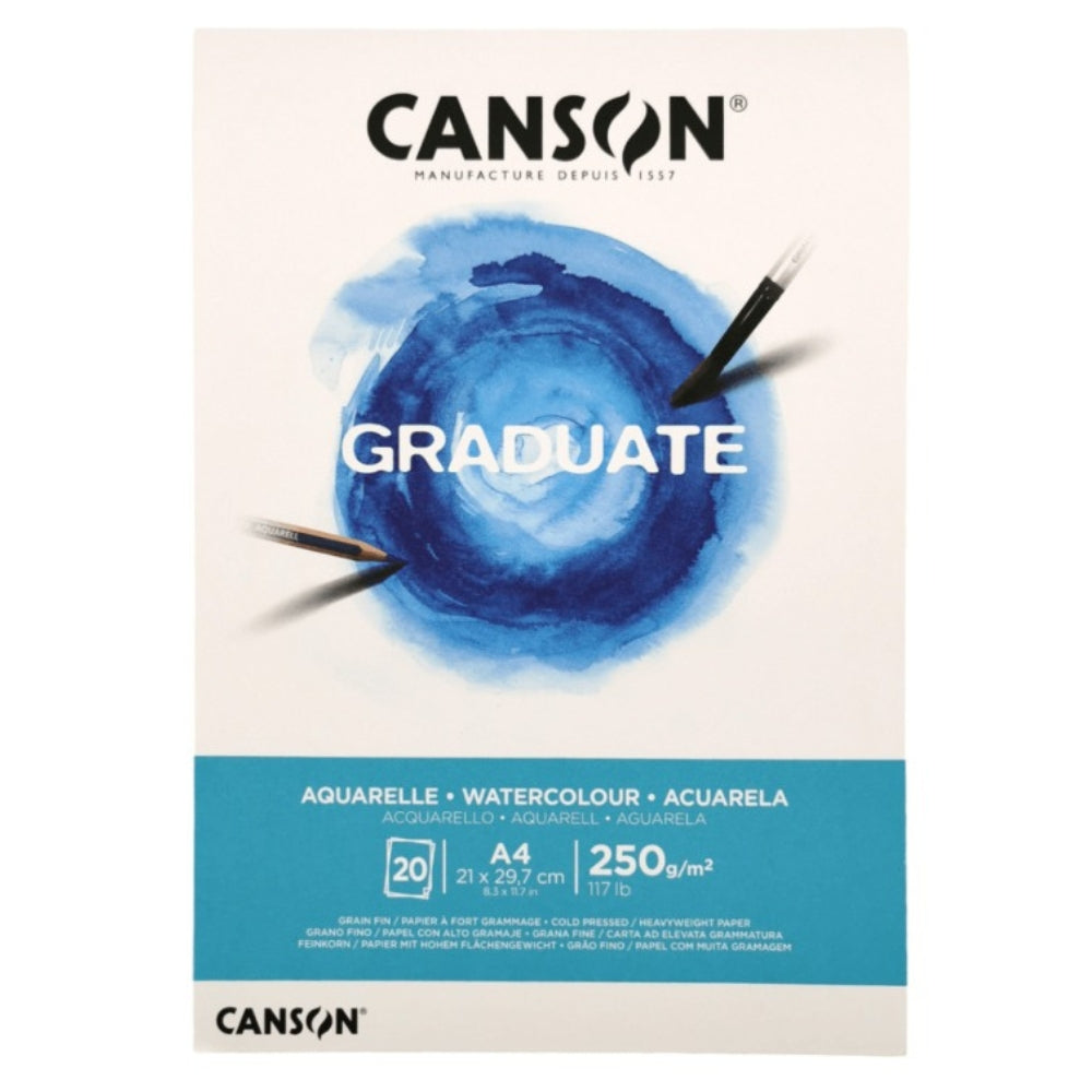 Canson Block Acuarela Graduate A4 20 Hojas 21 x 29.7cm