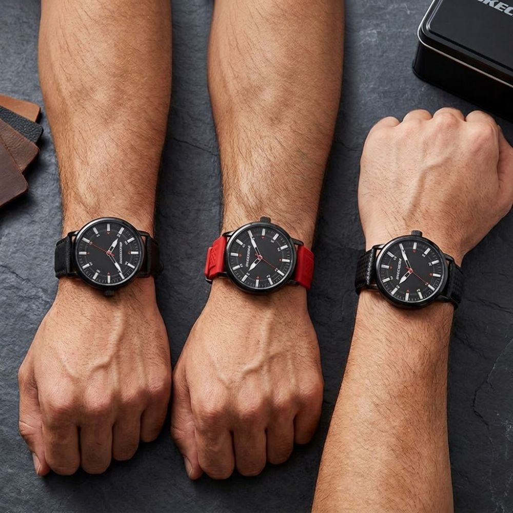 Skechers Set 1 Reloj y 2 Correas Para Caballeros