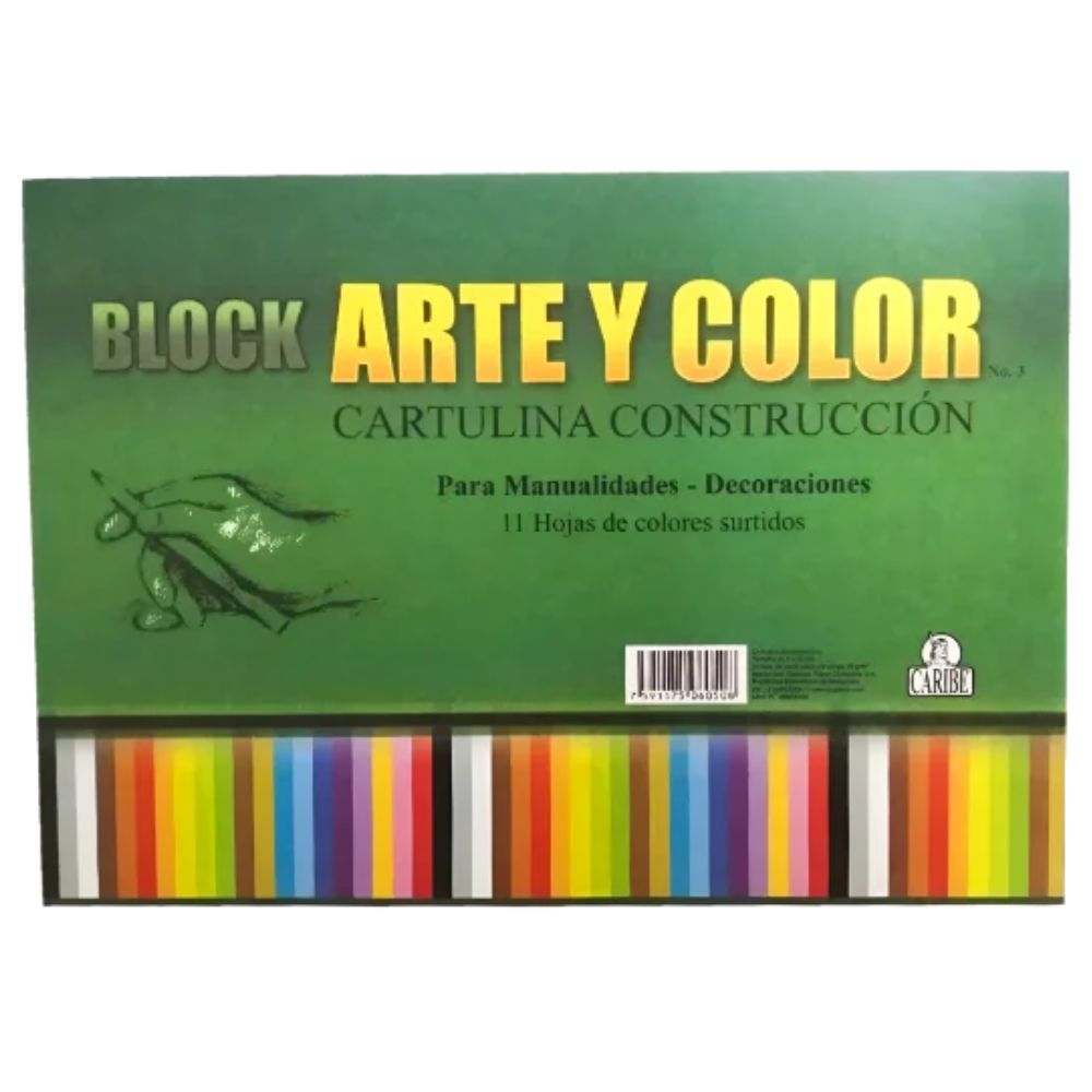 Block Arte Y Color Caribe Cartulinas De Construccion 32x22.5cm 11 Hojas