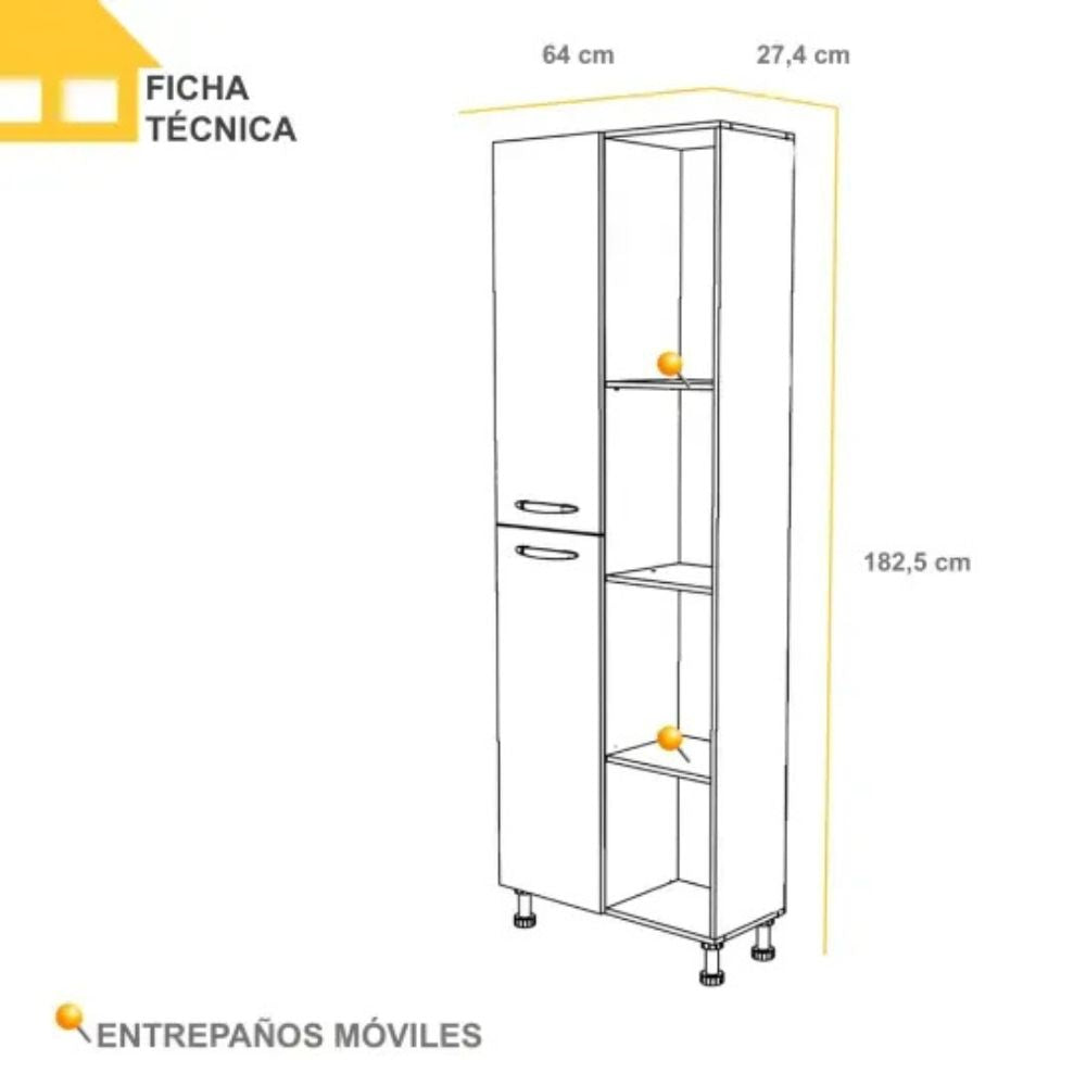Casalista Despensa 2 Puertas Con Repisa Blanco