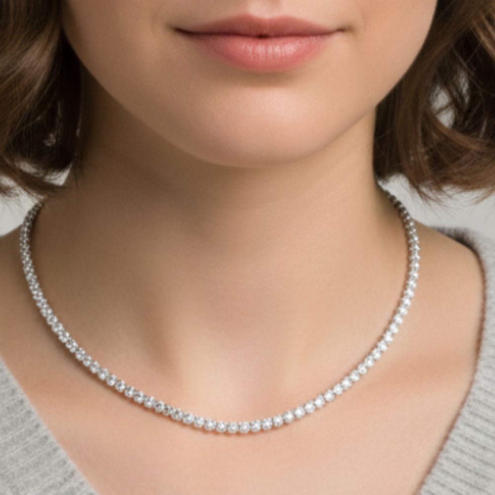 City X City Gargantilla Fine Silver Plated Cubic Zirconia