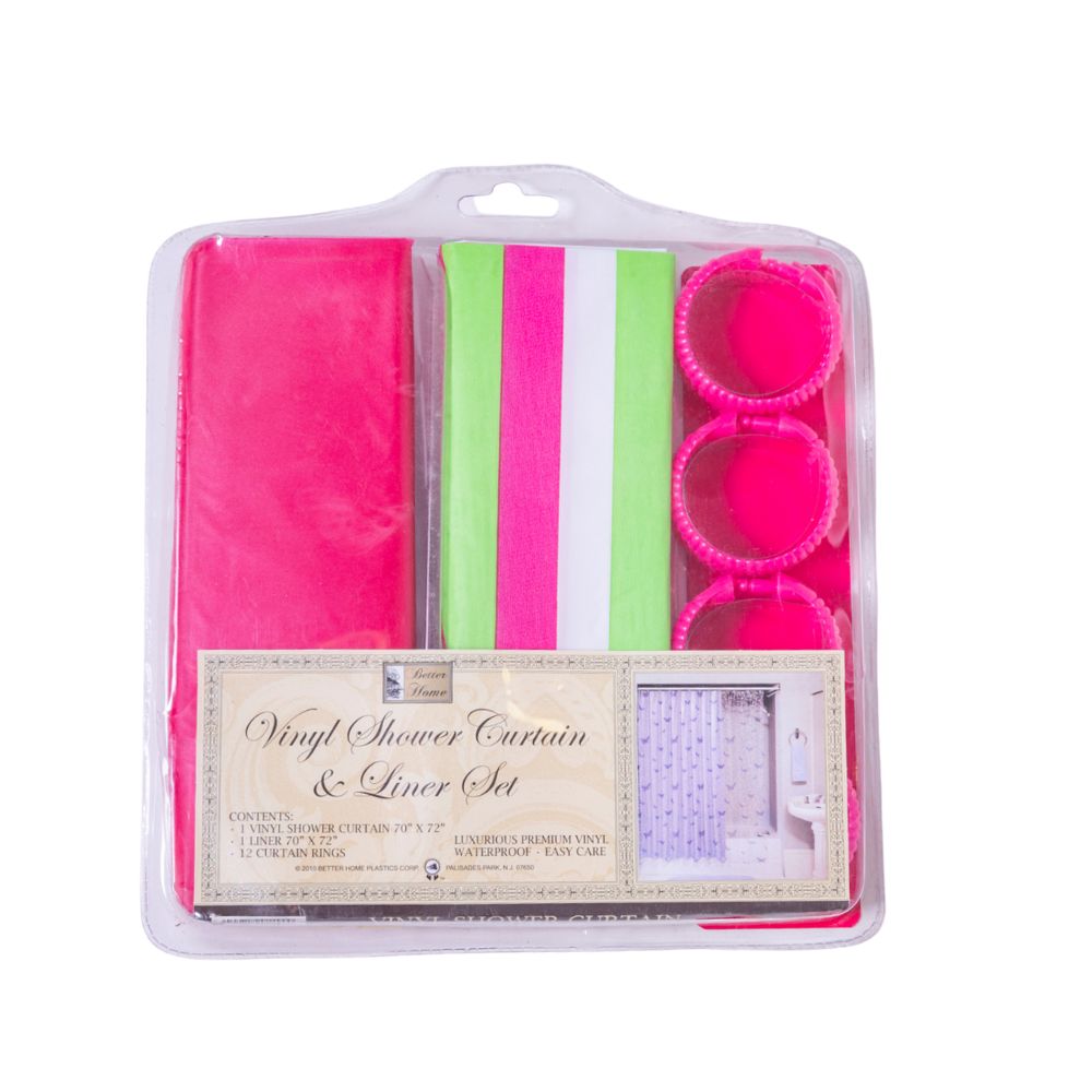 Cortina Para Ducha Vinyl Shower Curtain & Liner Set 178cm x 183cm