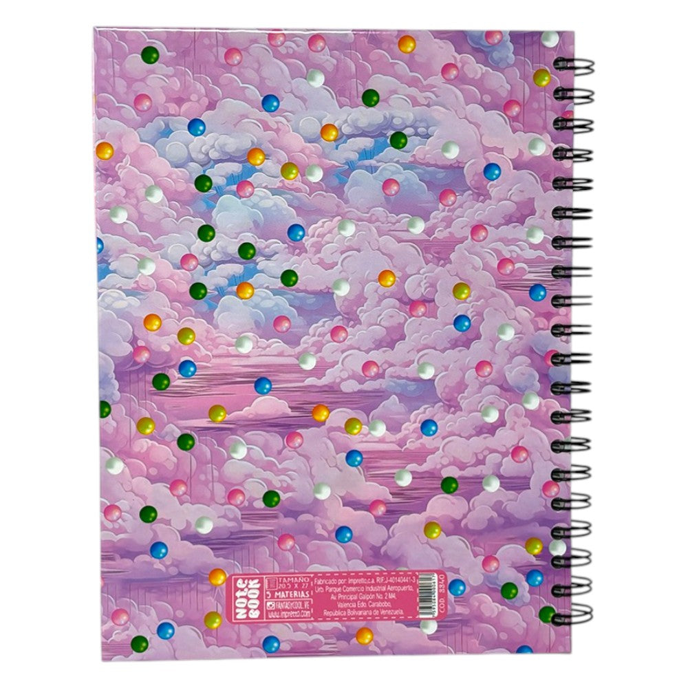 Fantasy Notebook Cuaderno 5 Materias Tapa Dura Diseños Surtidos