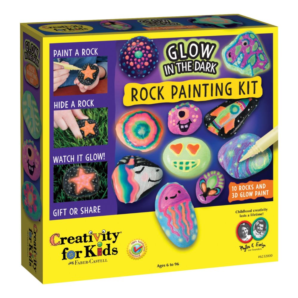 Creativity For Kids Glow In The Dark Rock Painting Kit 6+