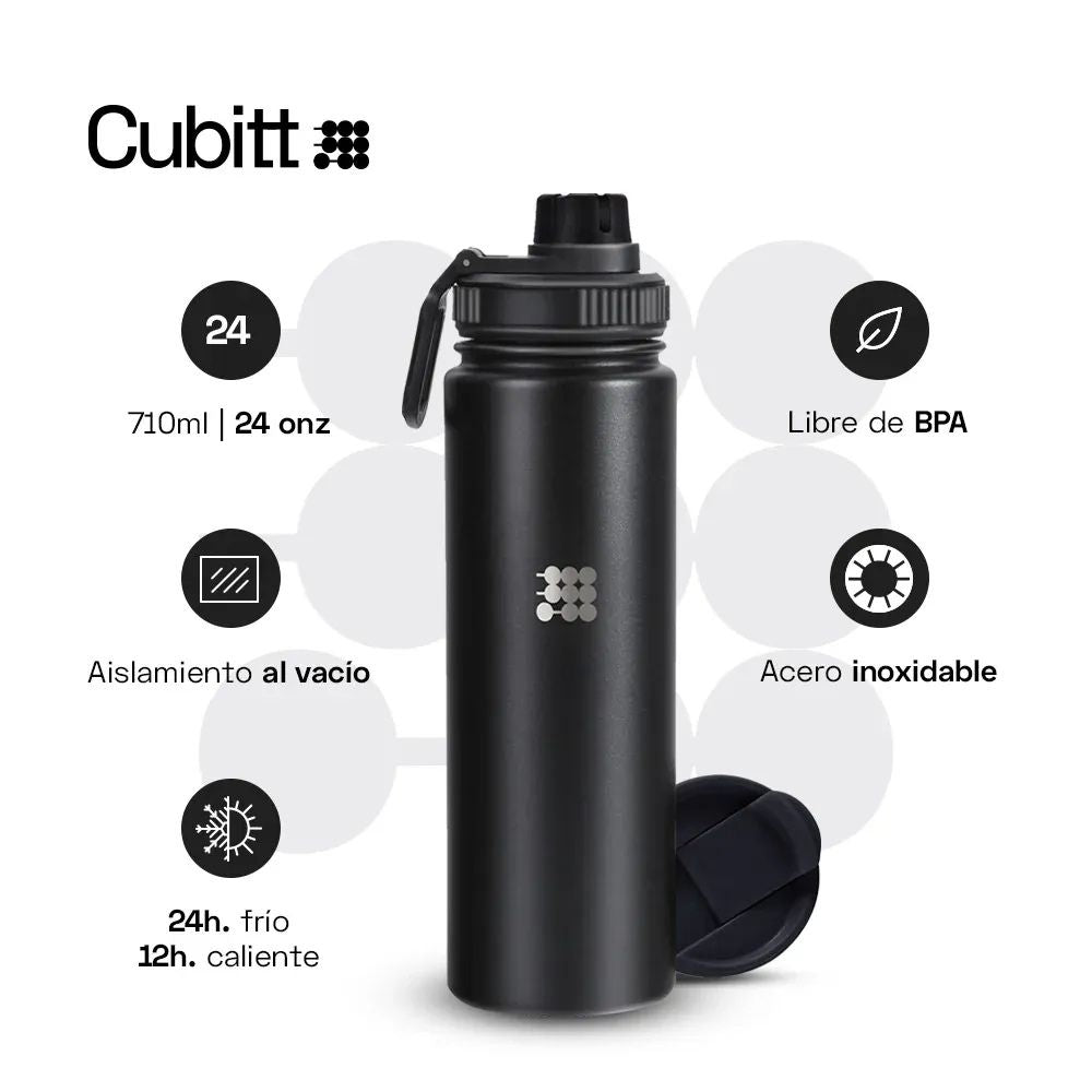 Cubitt Termo Hydro Bottle Obsidian Black