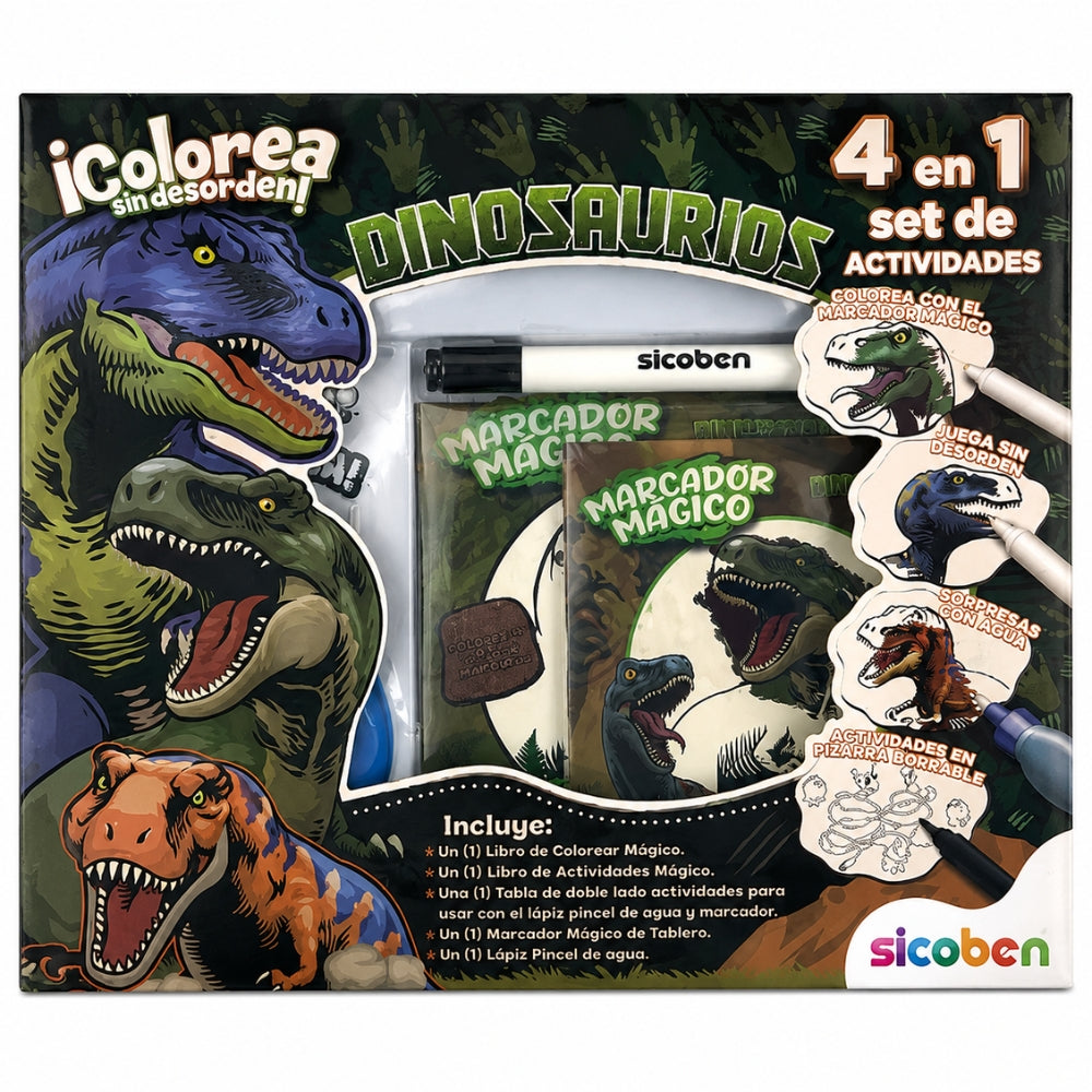 Set de Actividades 4 en 1 Sicoben Dinosaurios