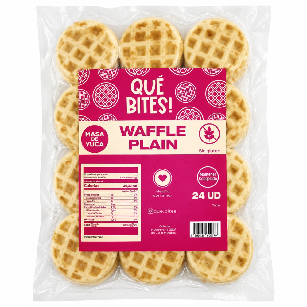 Que Bites Waffle Plain 24 Und