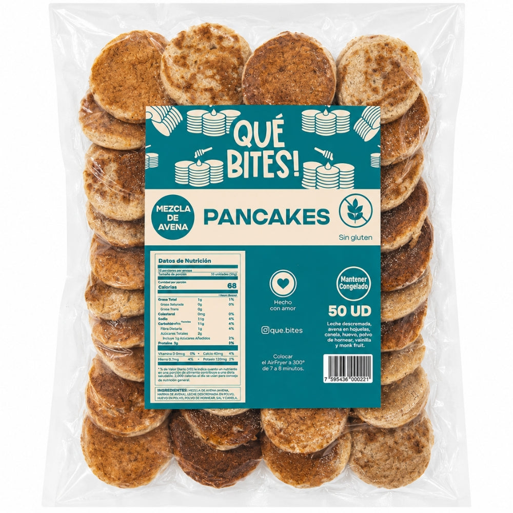 Que Bites Pancakes de Avena y Banana 50Und