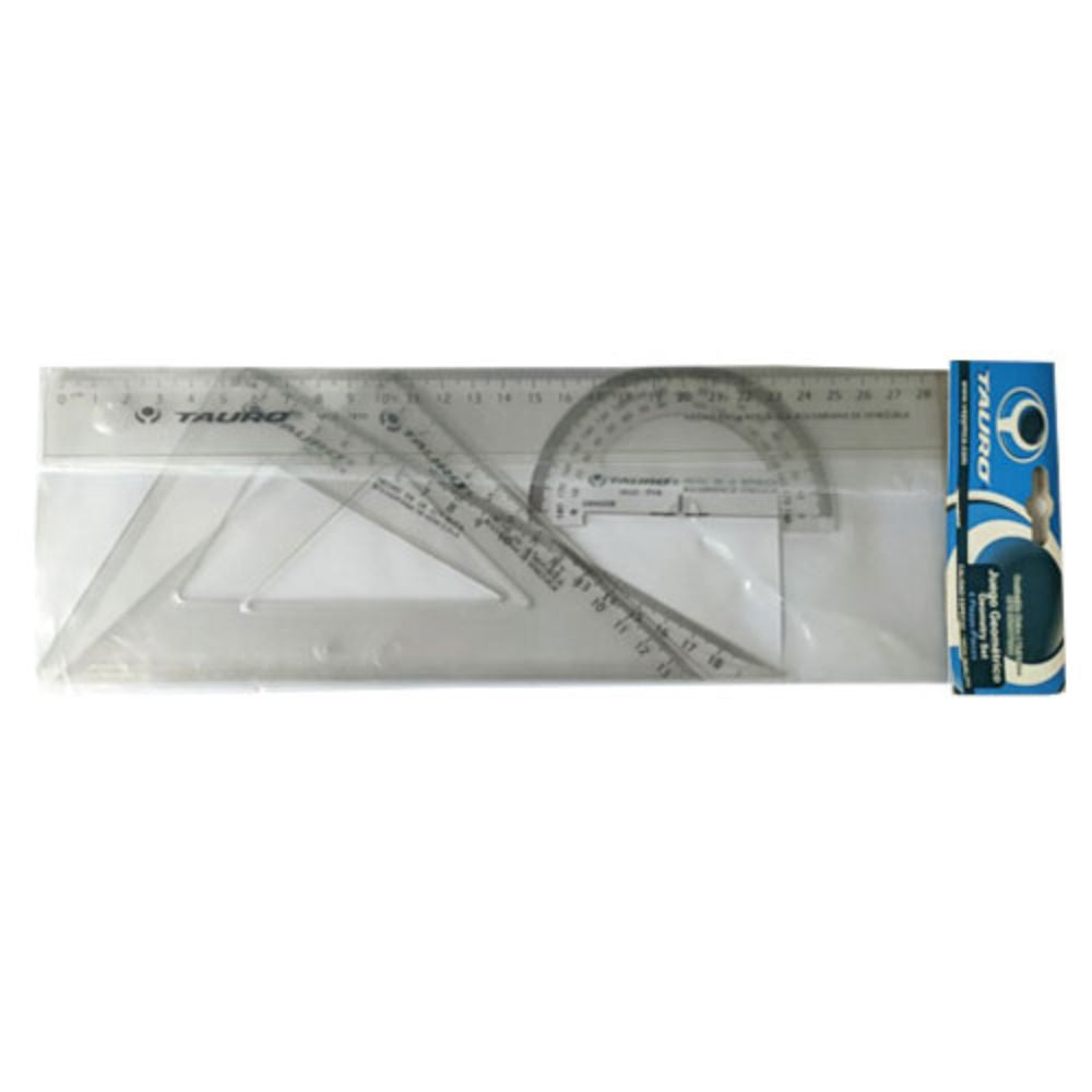 Juego Geometrico Tauro Con regla de 30cm Pointer 4 Piezas