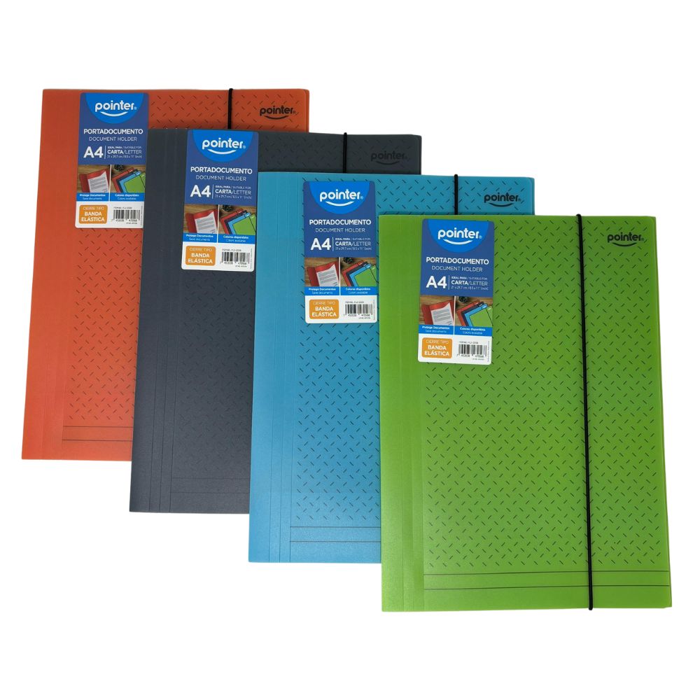 Pointer Capeta Con Ligas Tamaño A4 Colores Surtidos