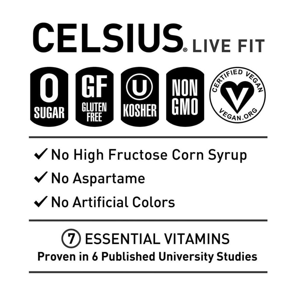 Celsius Liv Fit Sparkling Vibe Peach Pack 6 Und De 355ml