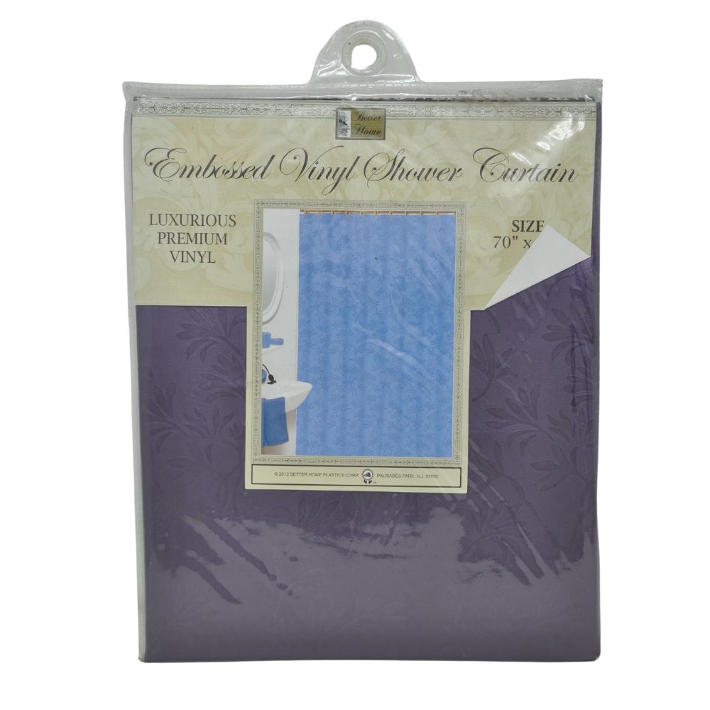 Cortina Para Ducha Clear Printed Vinyl Shower Curtain 70" x 72" Diseño Morado de Flores