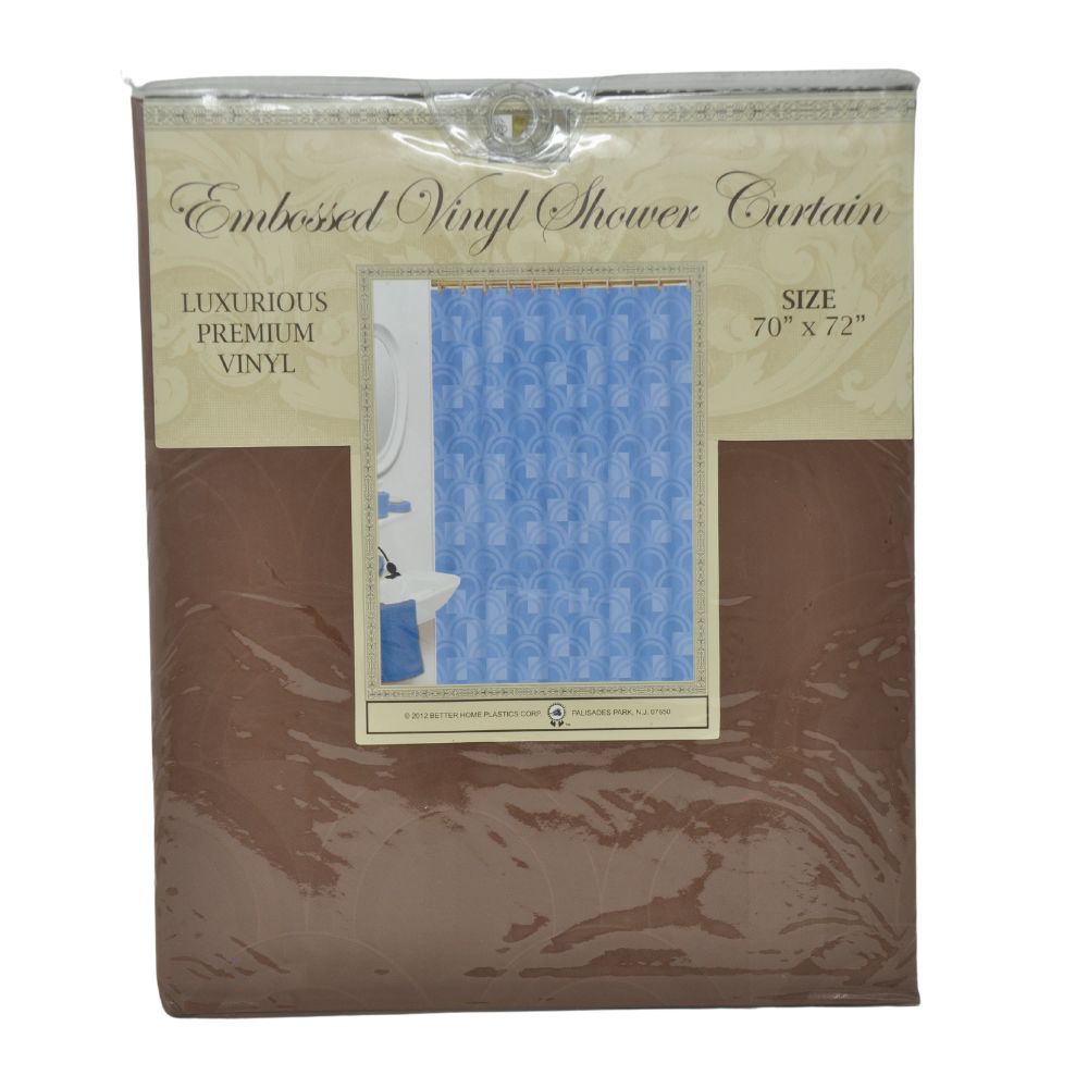 Cortina Para Ducha Clear Printed Vinyl Shower Curtain 70" x 72" Diseño Marron Circulos