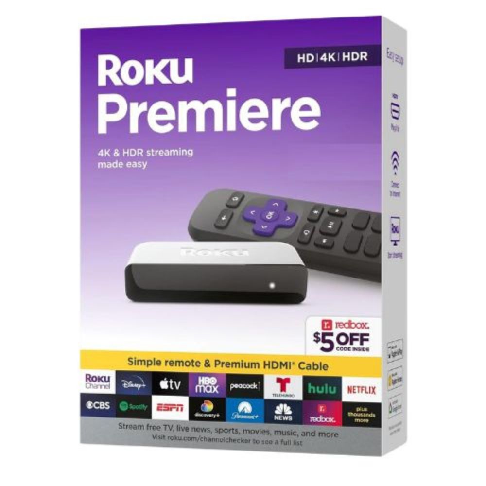 Roku Premiere 4K & HDR Streaming Con Cable HDMI y Control