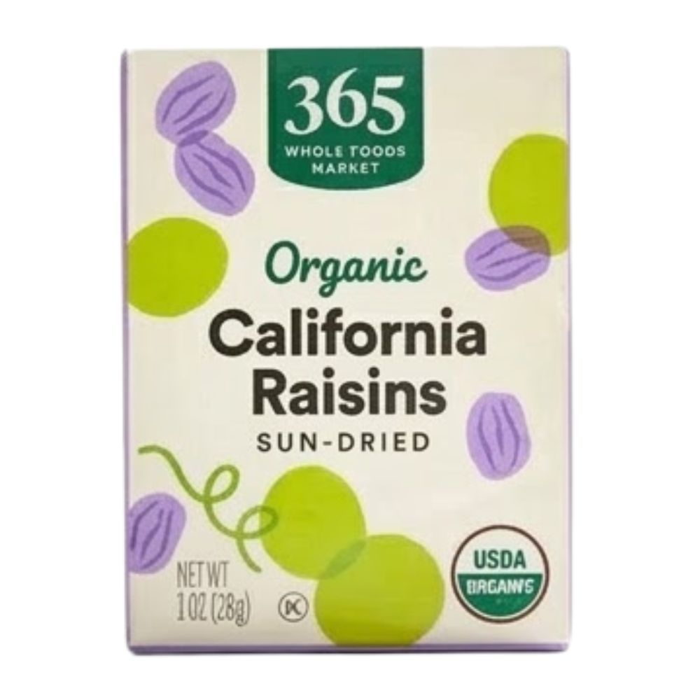 365 Whole Foods Market Organic California Raisins Sun-Dried 28g