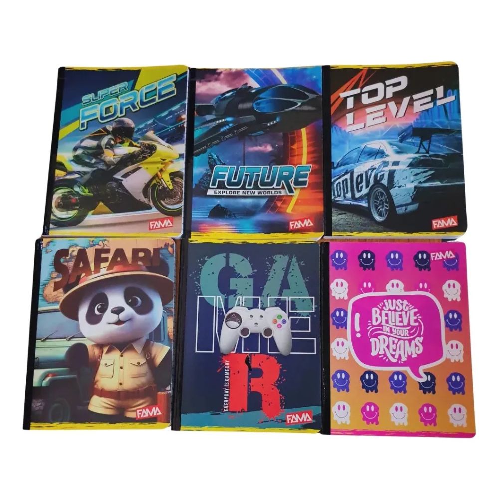 Marfil Cuaderno Cosido Doble Linea 100 hojas Diseños Surtidos