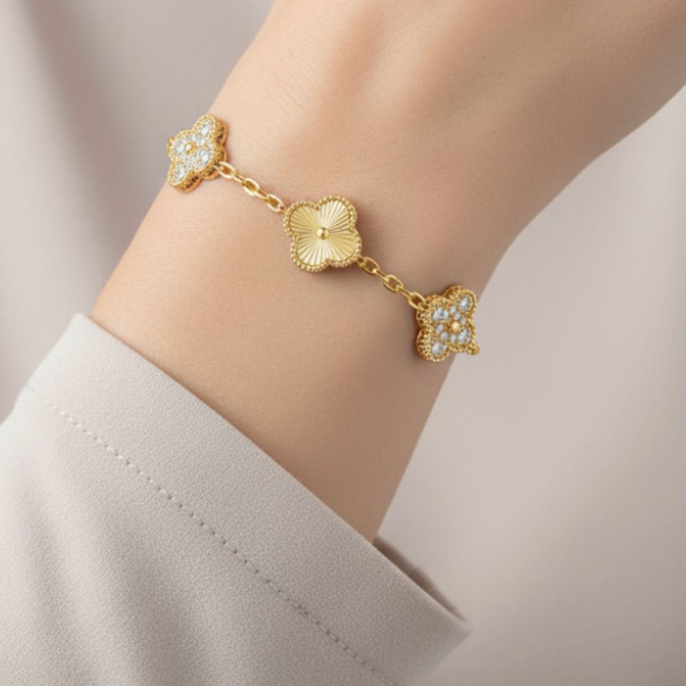 Element Of Love Pulsera De Trébol Golden